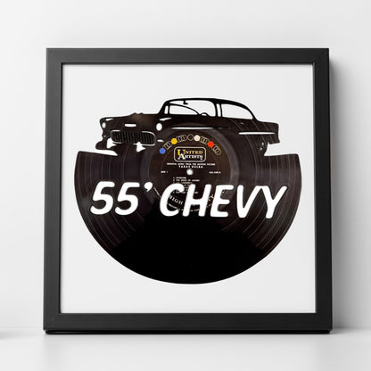 1955 Chevy - Laser Cut Vinyl Record Wall Art